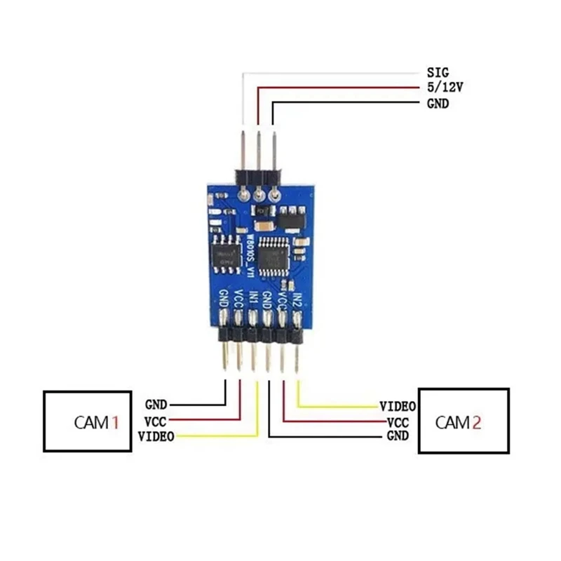 Conmutador de Video bidireccional de tres vías para cámara Traverse FPV, interruptor electrónico, módulo de conmutación de Control remoto, fácil de instalar