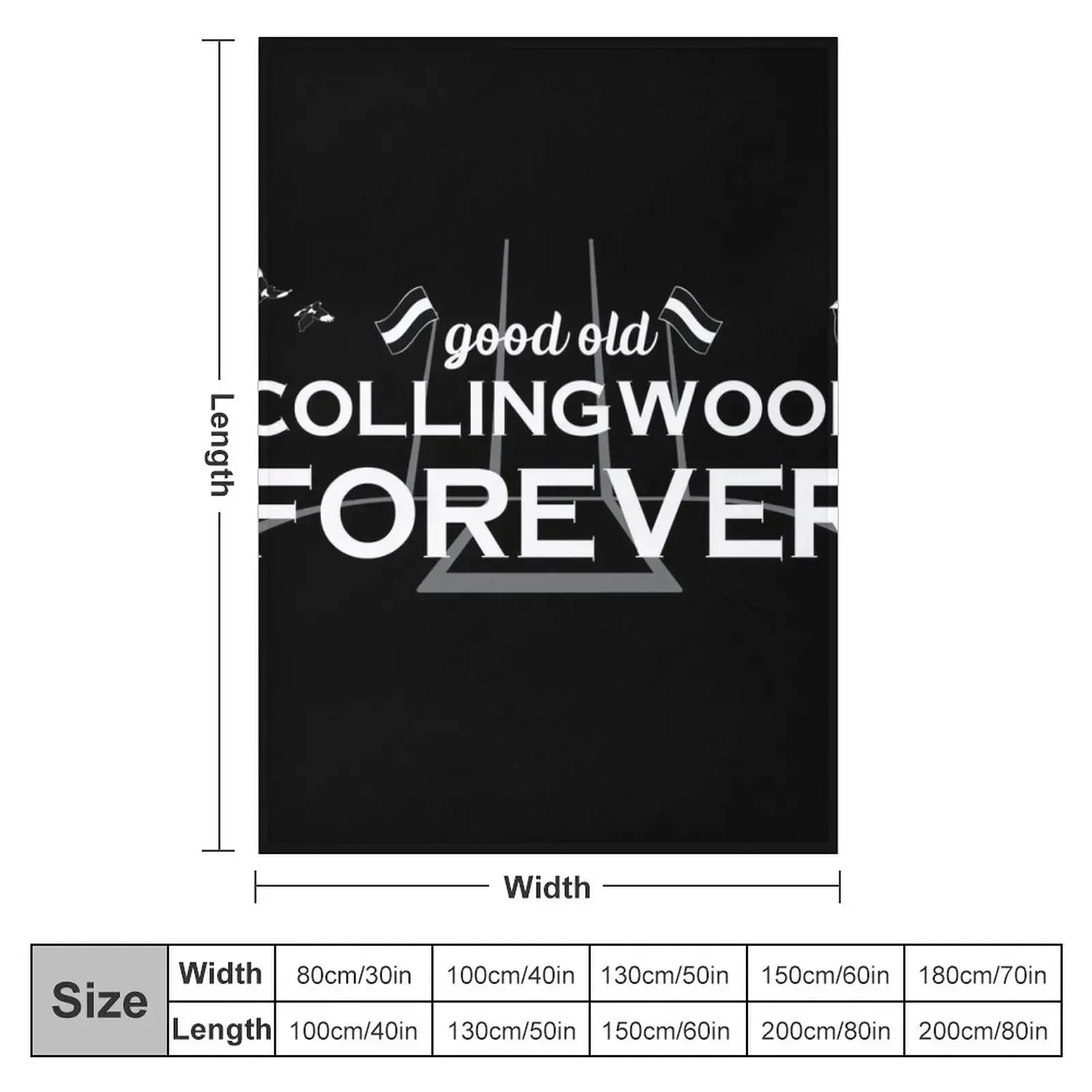 Good Old Collingwood Forever - Collingwood theme song Throw Blanket Picnic Personalized Gift Vintage Blankets