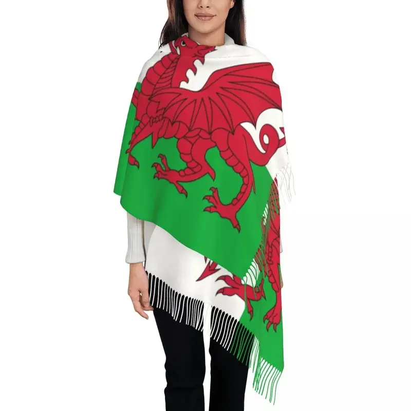 Personalized Printed Of Wales Scarf Women Men Winter Fall Warm Scarves Welsh Dragon Shawl Wrap