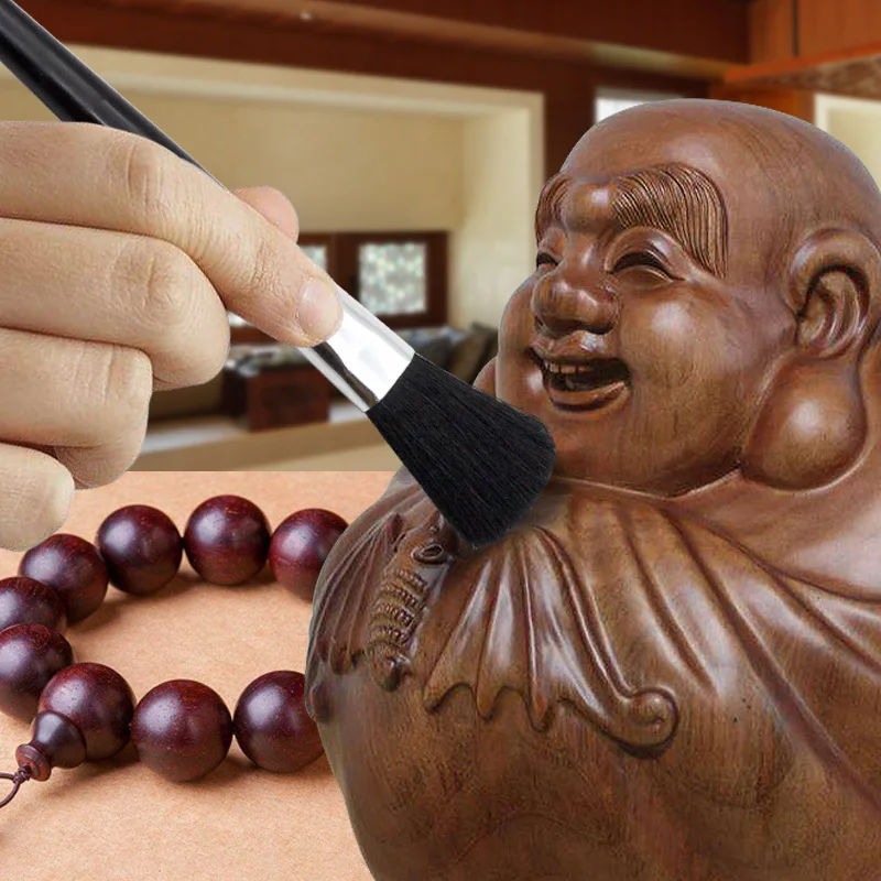 Zwarte wollen borstel