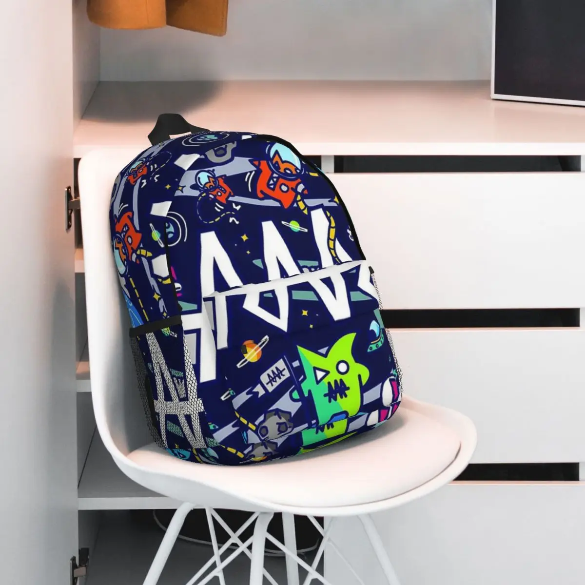 Team RAR Space Monsters bedrukte lichtgewicht casual schooltas voor school, buiten, winkelen, kantoor 15 inch