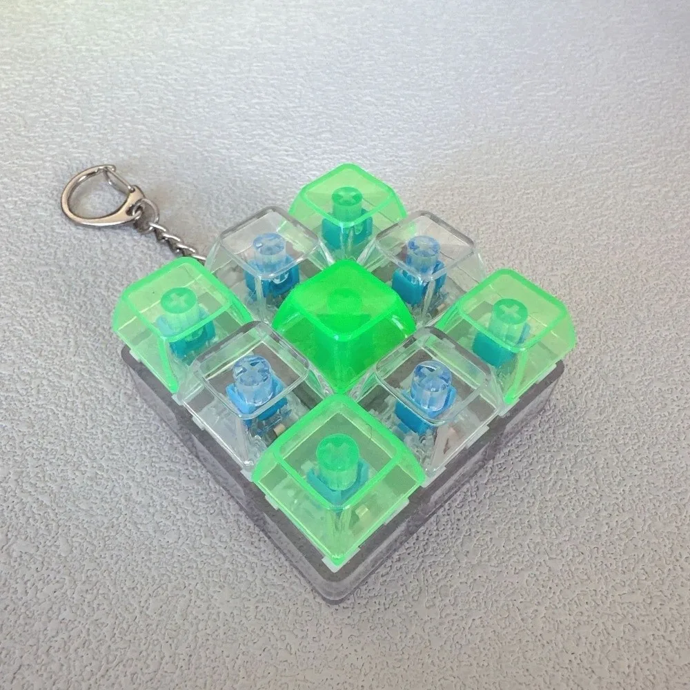 

Новый брелок-клавиатура с 9 клавишами, прозрачные кнопки, брелок-антистресс для снятия напряжения и досуга