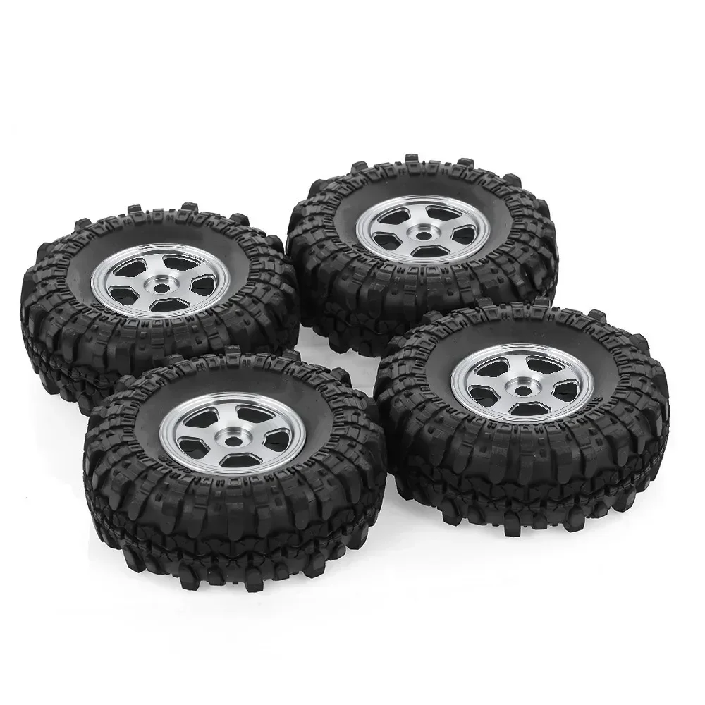 4 SZT. 1.0 cala 49*18mm Felgi Beadlock Micro Crawler z Oponami Zestaw do Samochodów RC Crawler 1/24 Axial SCX24 90081 AXI00001