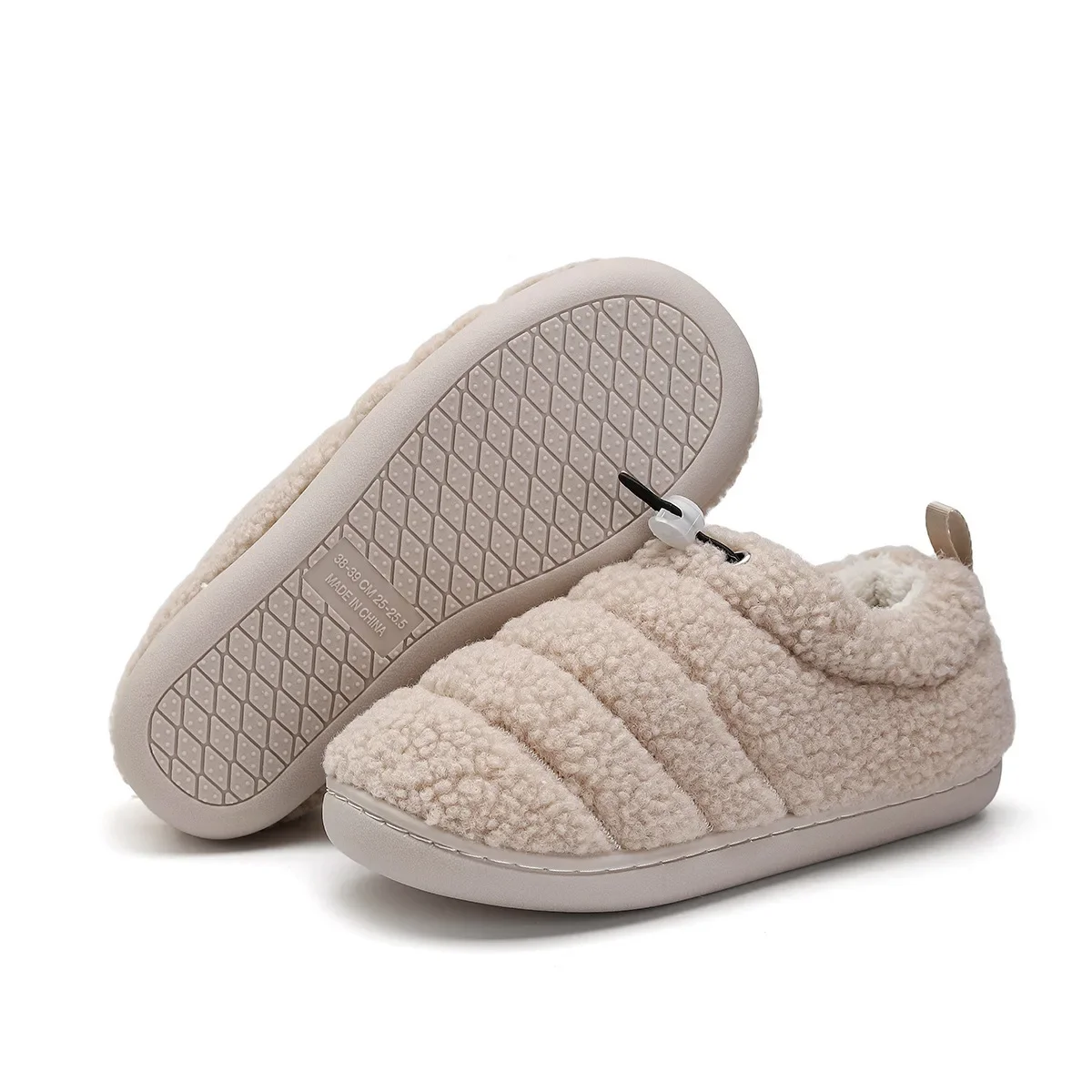 Große, vollständig bedeckende Hausschuhe aus Baumwolle für Damen und Herren, ideal für Herbst und Winter, halten warm, weich und flauschig, Freizeit-Schuhe für Paare. – Detail 12
