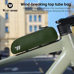 WEST BIKING Fahrrad-Oberrohrtasche, TPU-Fronttasche für Radfahren, mit Schrauben oder Riemen, wasserdicht, winddicht, Kies, Rennrad, obere Rahmentasche