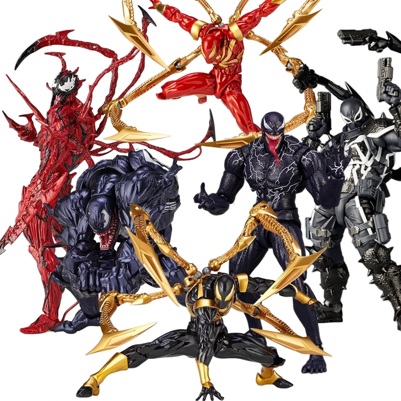 YAMAGUCHI Venom AMAZING Carnage Iron Spider Man Agent Venom SHFiguarts Figure Action Movable Model Doll Collectible Kids for Toy