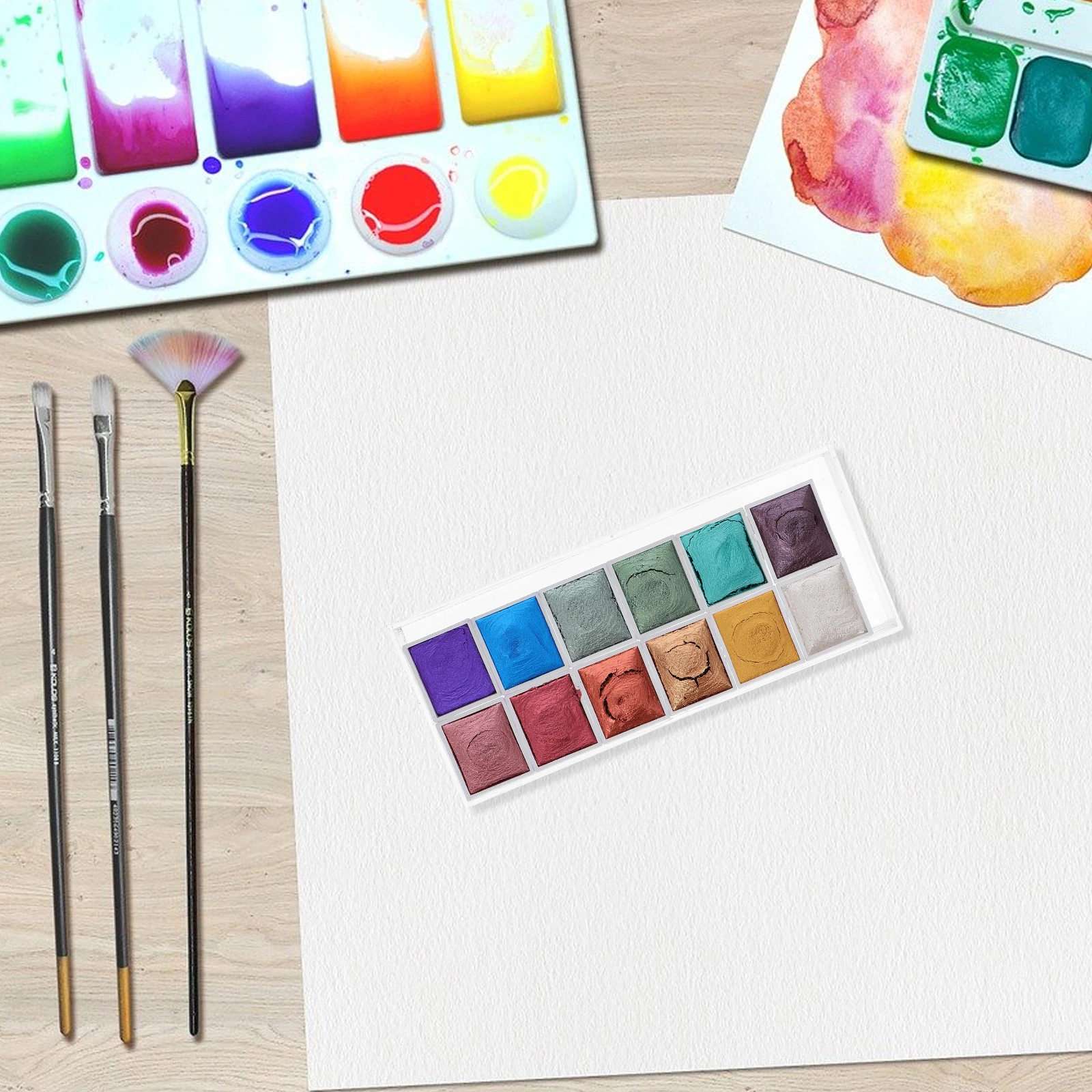 

Pearl Watercolor Paint Handiwork Coloring Material Creative Painting Toy Pigment Kit