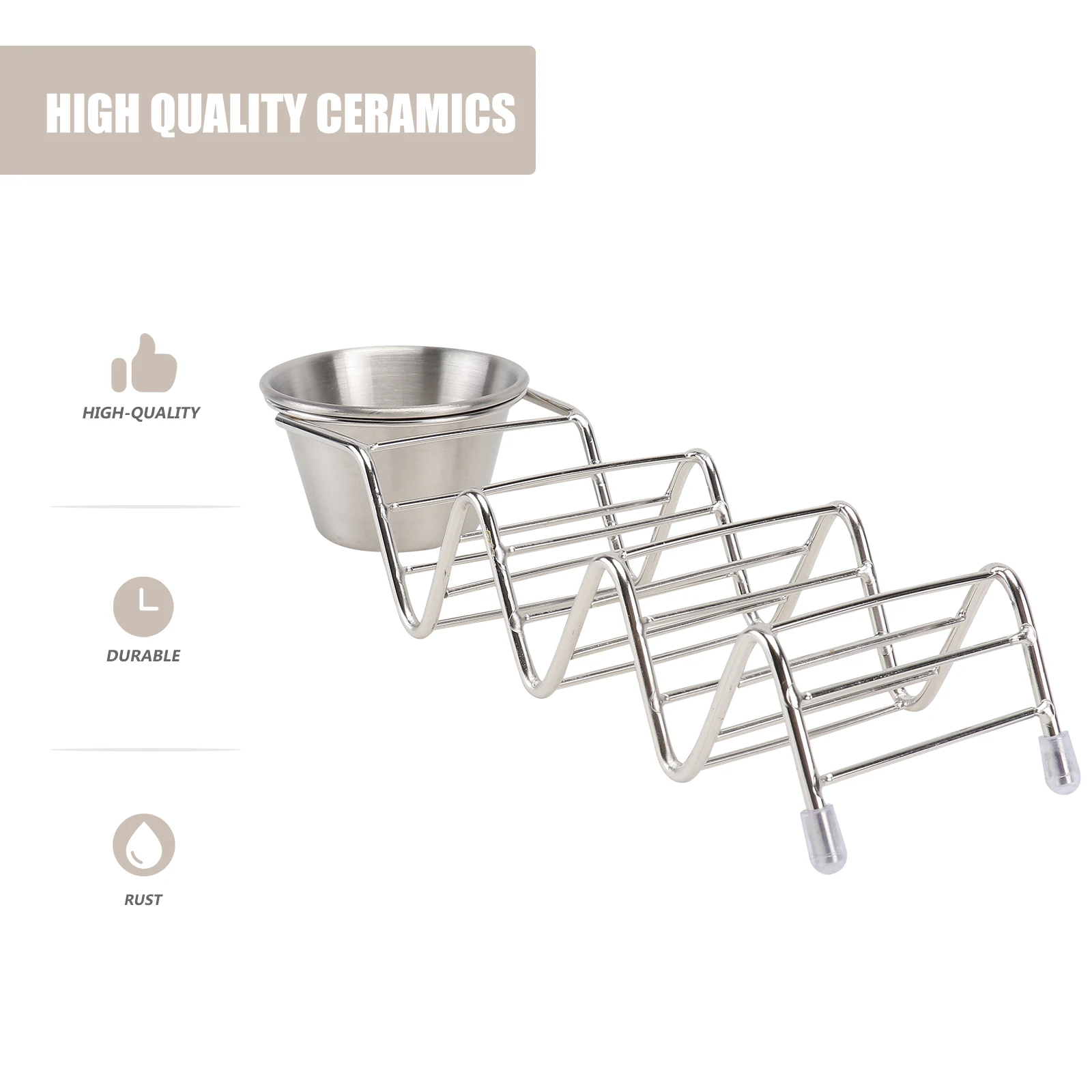 

1pc Stainless Taco Holder Pancake Rack Display Stand Household Kitchenware Food Storage Shelf Compact Stackable Silver