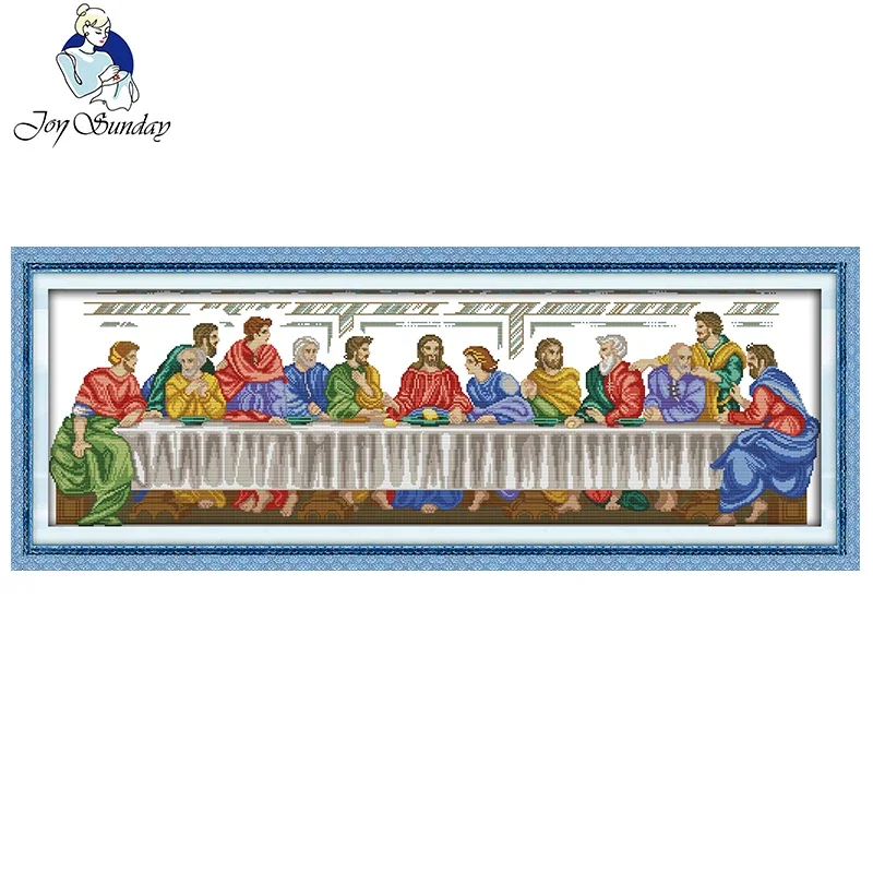 Joy Sunday Last Supper Christian Painting kit punto croce Home Decor contati stampato 16/14/11CT set di ricamo ricamo fai da te