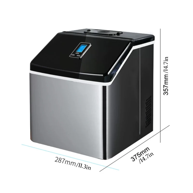 Máquina portátil Silver Countertop Ice Maker, Cubos automáticos Ice Maker, pronto em menos de 15 minutos