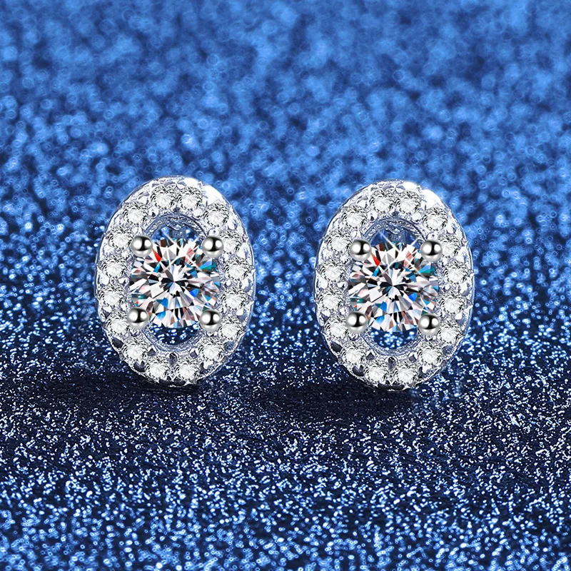 

Amazon новые PT950 платиновые серьги с муассанитом женские нежные маленькие серьги в форме яйца серьги пятно TK трансграничные