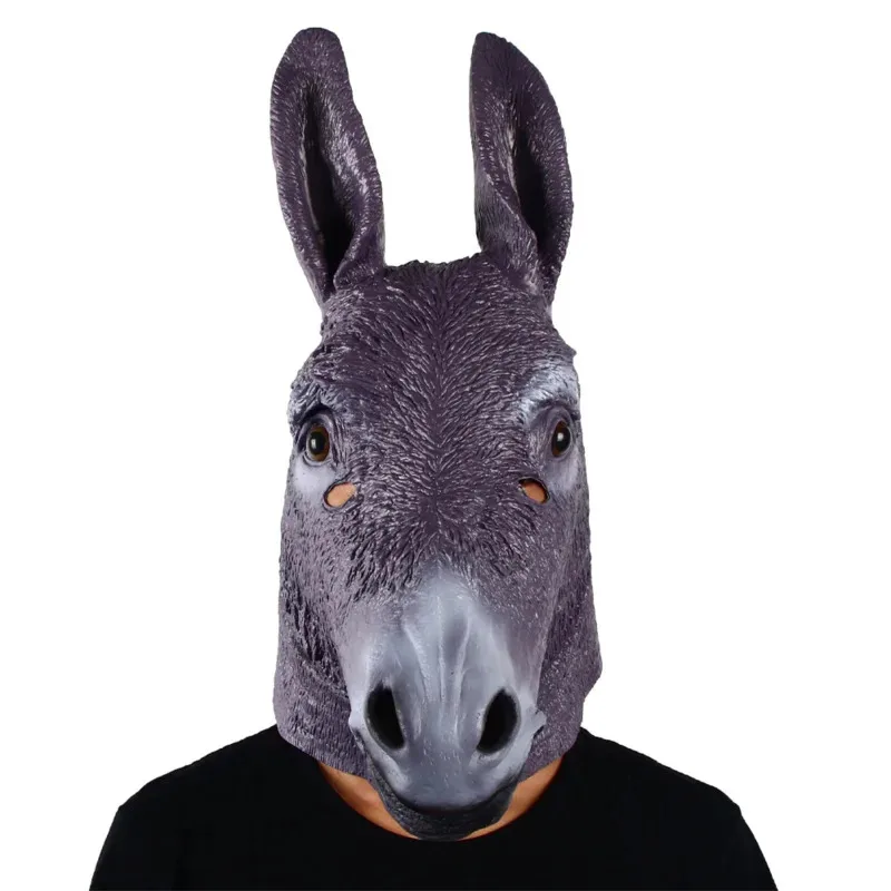 ♥   2025 novo shrek burro halloween novidade traje de luxo festa cosplay látex máscara cabeça animal adulto ★ ☆ ly99
