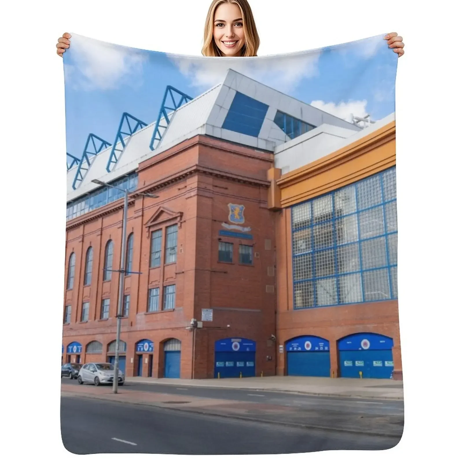 

Glasgow Rangers Ibrox Stadium Scotland Throw Blanket Multi-Purpose Soft Bed Blanket