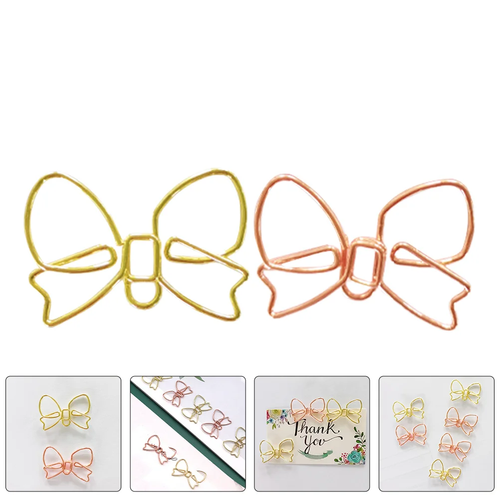 

30Pcs Bowknot Paperclips Cute Metal Note Organizers Scrapbooking Clips Unique Desk Supplies Metal Note Organizing Clips