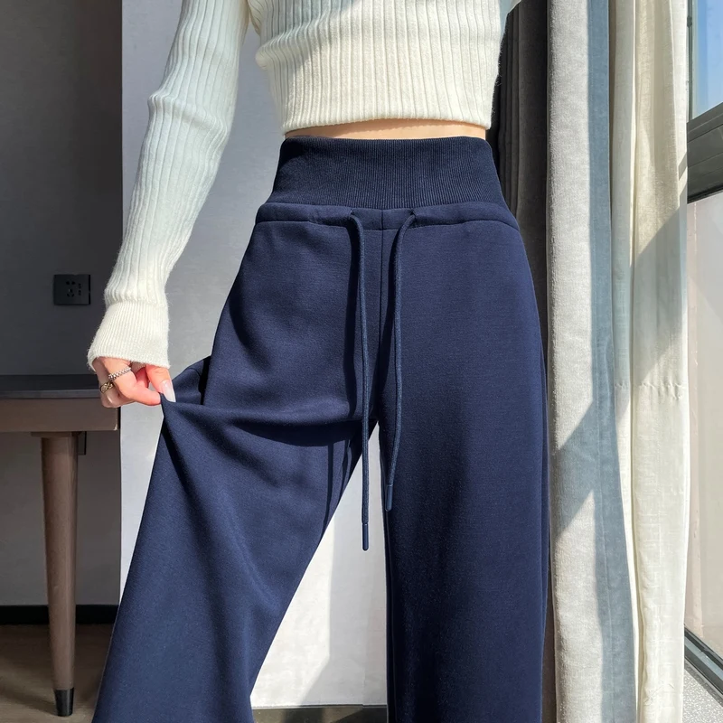 

Весна 2026: Модные женские брюки с высокой талией, широкими штанинами, прямые, повседневные, спортивные, однотонные, длинные