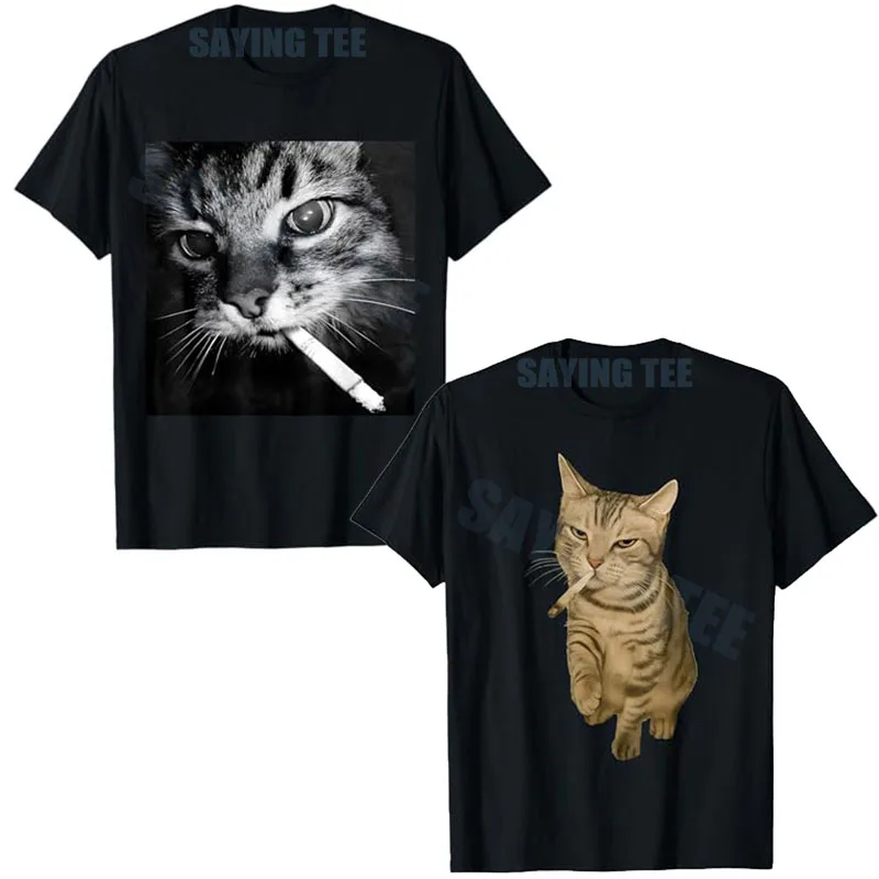 

Сигаретное котенка, забавная курящая кошка, мем, глупый мозг, футболка Kitty Smoke Y2k, дизайнерская уличная одежда, саркастические футболки с рисунком