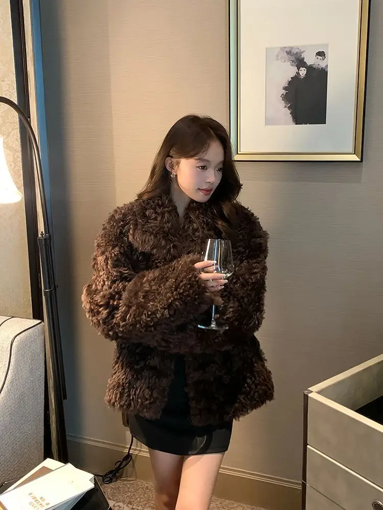معاطف فرو المنك الصناعي للسيدات ربيعية رفيعة وعادية يومية بسيطة موضة نظيفة طبيعية كاجوال أساسية ناعمة خفيفة أنثوية للسيدات الشابات