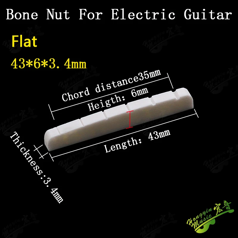 Echter geschlitzter Knochensattel für E-Gitarre, oberes Saitenkissen (unterer flacher Sattel 42/43*3,4*6) HUATOOL – Detail 16