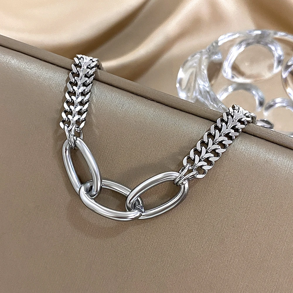 مكتنزة سميكة كبيرة ربط سلسلة سوار الفولاذ المقاوم للصدأ تكويم سوار للنساء الرجال الكفة الشرير الهيب هوب مجوهرات هدايا