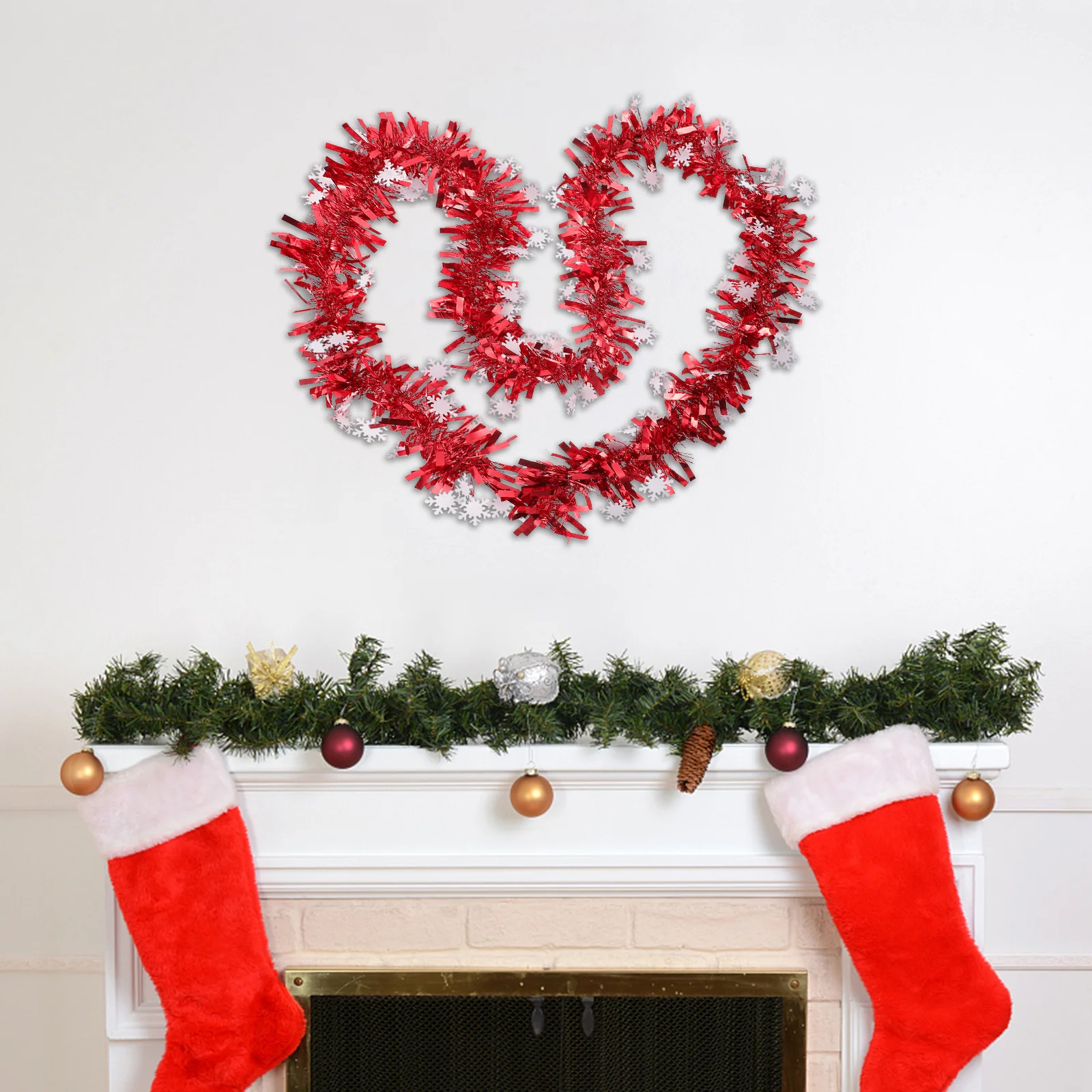 

5 Pcs Christmas Decorations Tinsel Garlands for Xmas Classic Home Ribbon Pendant