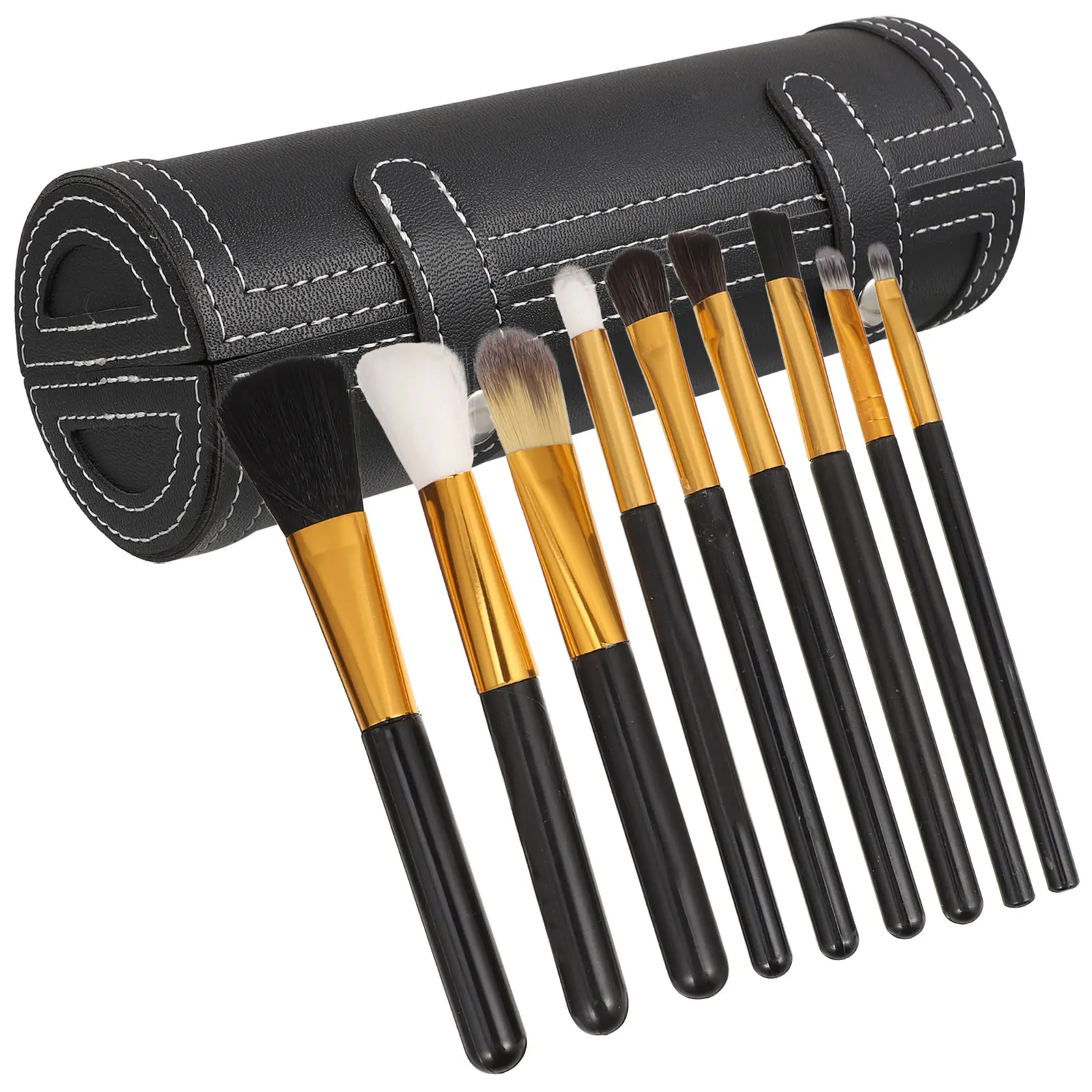 

Black PU Bag Makeup Brush Slot for Pens Makeup Brush Holder Paintbrushes Travel ganizer Storage Box Case