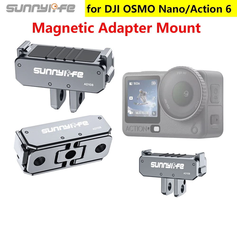 

Sunnylife Magnetic Quick Release Adapter Base For DJI OSMO Nano/Action 6 Foldable Mount Base Camera Tripod Adapter Mount Stand