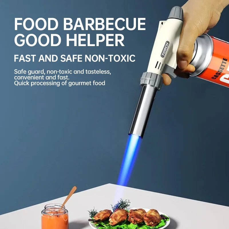 Maçarico Portátil para Uso Externo, Queimador a Gás Ajustável para Camping, Churrasco, Culinária, Soldagem, Aquecimento e Confeitaria