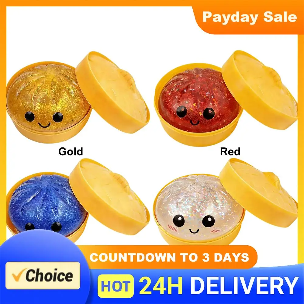 

Игрушка-антистресс Glitter Dumpling Fidget Toy в виде булочки с пароваркой, эластичные настольные игрушки, подарки для детей и взрослых на день рождения