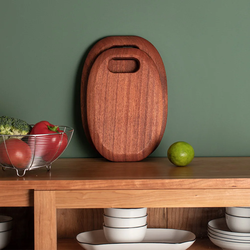 

Solid Wood Cutting Board 36X26.5X2.5Cm Thick Reversible Chopping Block For Kitchen Non-Warp Crack Resistant With Hanging