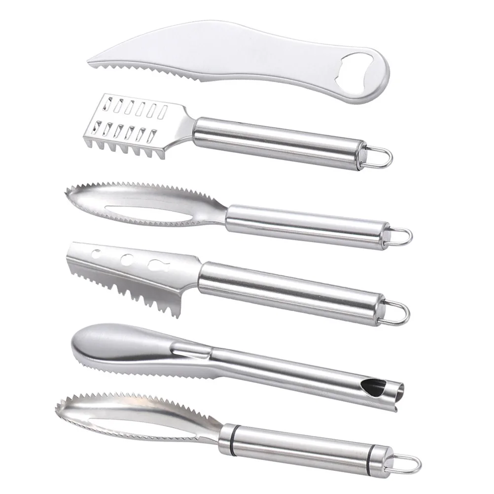 

6pcs Planer Set Stainless Steel Professional Remover Easy Clean Kitchen Tool Home Restaurant Seafood Gadgets