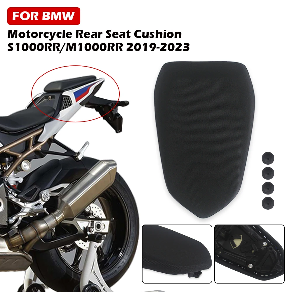 S1000RR Motorcycle Black Rear Pillion Passenger Rear Seat Cushion For BMW S1000RR 2019-2023 M1000RR Motorcycle rear seat cushion