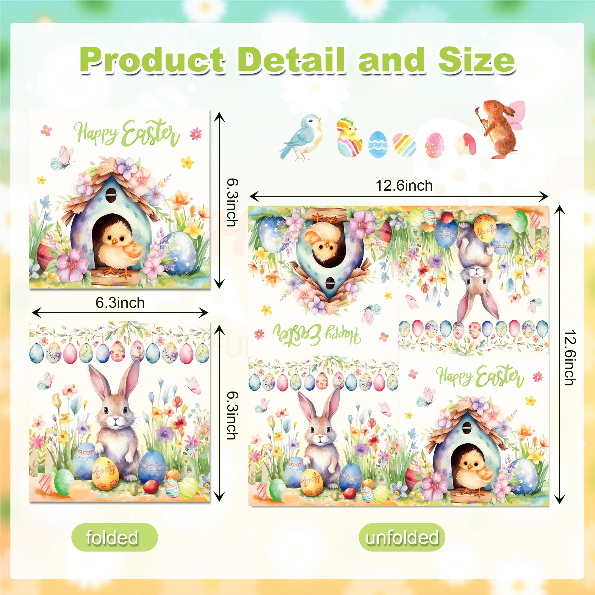20pcs/32*32cm Easter Bunny Printed Napkins Disposable Paper Dinner Serviette Easter Egg Pattern Paper Placemats Party Decor