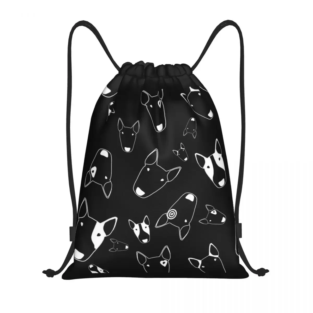 Custom Ghost Bullies Drawstring Bag for Training Yoga Backpacks Men Women Bull Terrier Dog Creative Sports Gym Sackpack