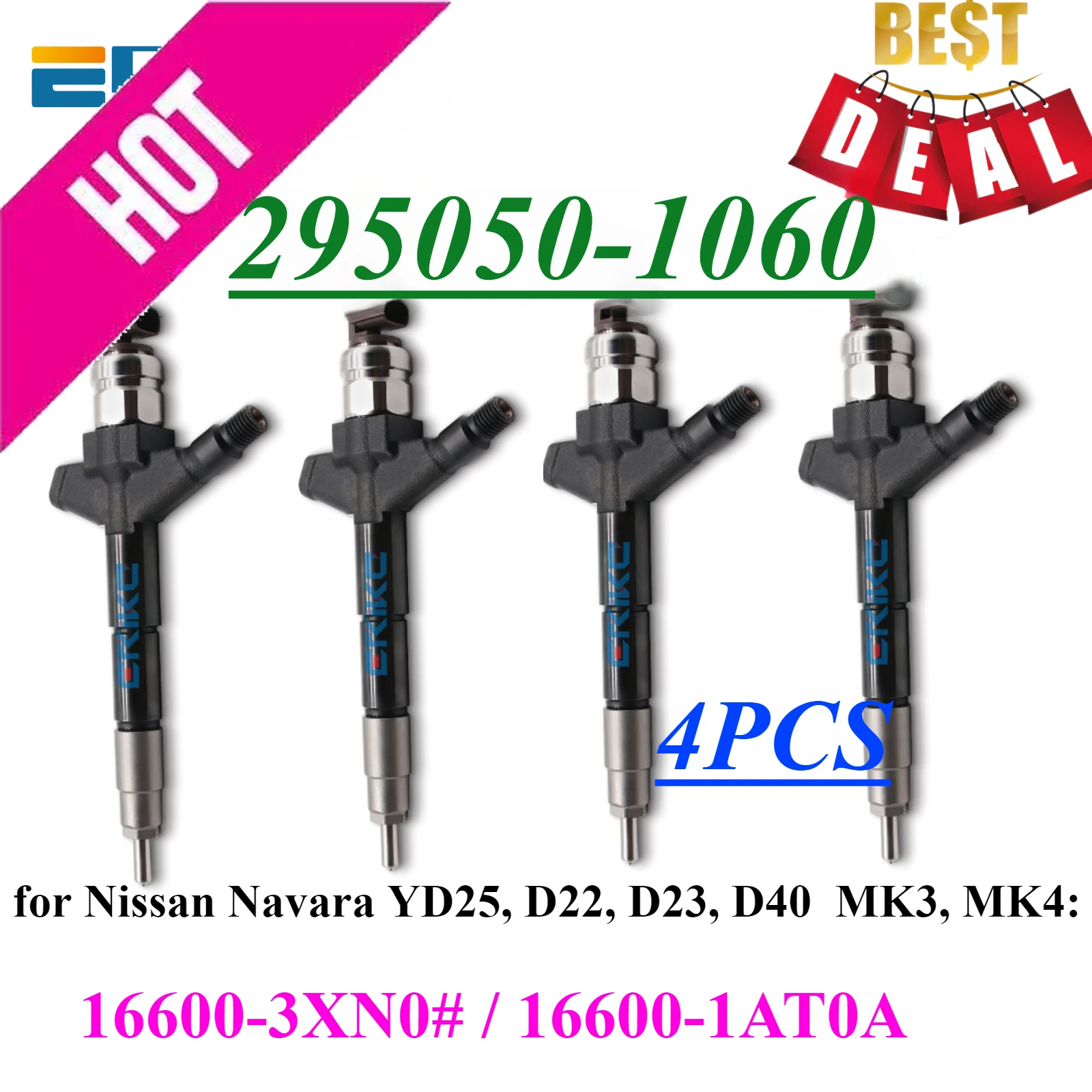 

4ПК 295050 -1060 16600-1AT0A Форсунка Common Rail 2950501061 Спрей насоса для Nissan Navara 16600-3XN0 # 295050 -1061