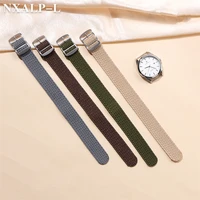 Bracelet de montre en Nylon tissé, 14mm 16mm 18mm 20mm 22mm, pour bracelet Perlon, hommes et femmes, accessoires de sport militaire 4