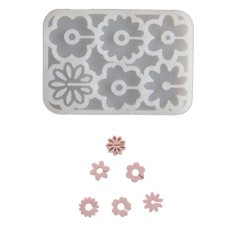 

652F Drink Markers Molds Wine Glass Marker Molds Flower Glass Marker Silicone Molds Craft Supplies for Party Decoration