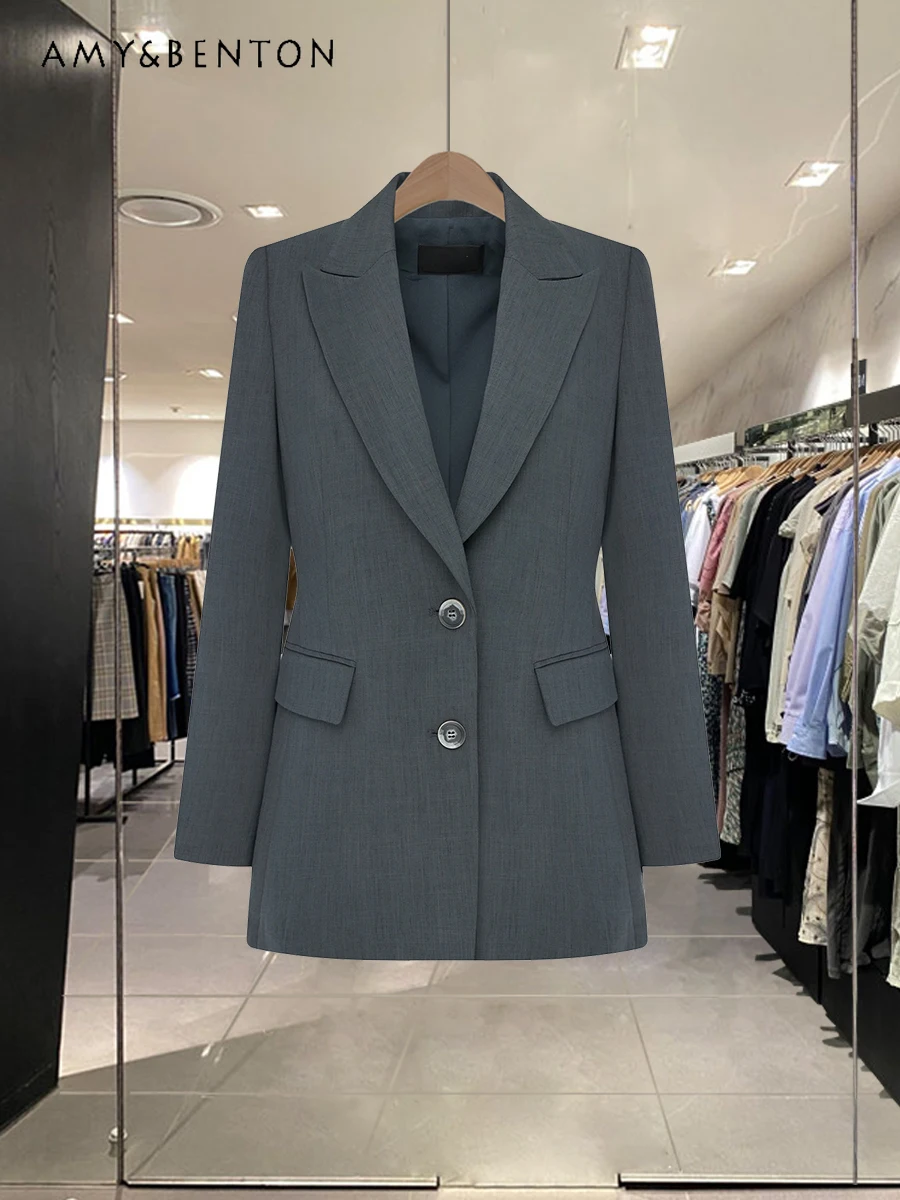 

High-Grade Slim Cross-Collar Suit Jackets for Women 2024 Autumn New Commute Style Temperament Leisure All-Match Fashion Coat