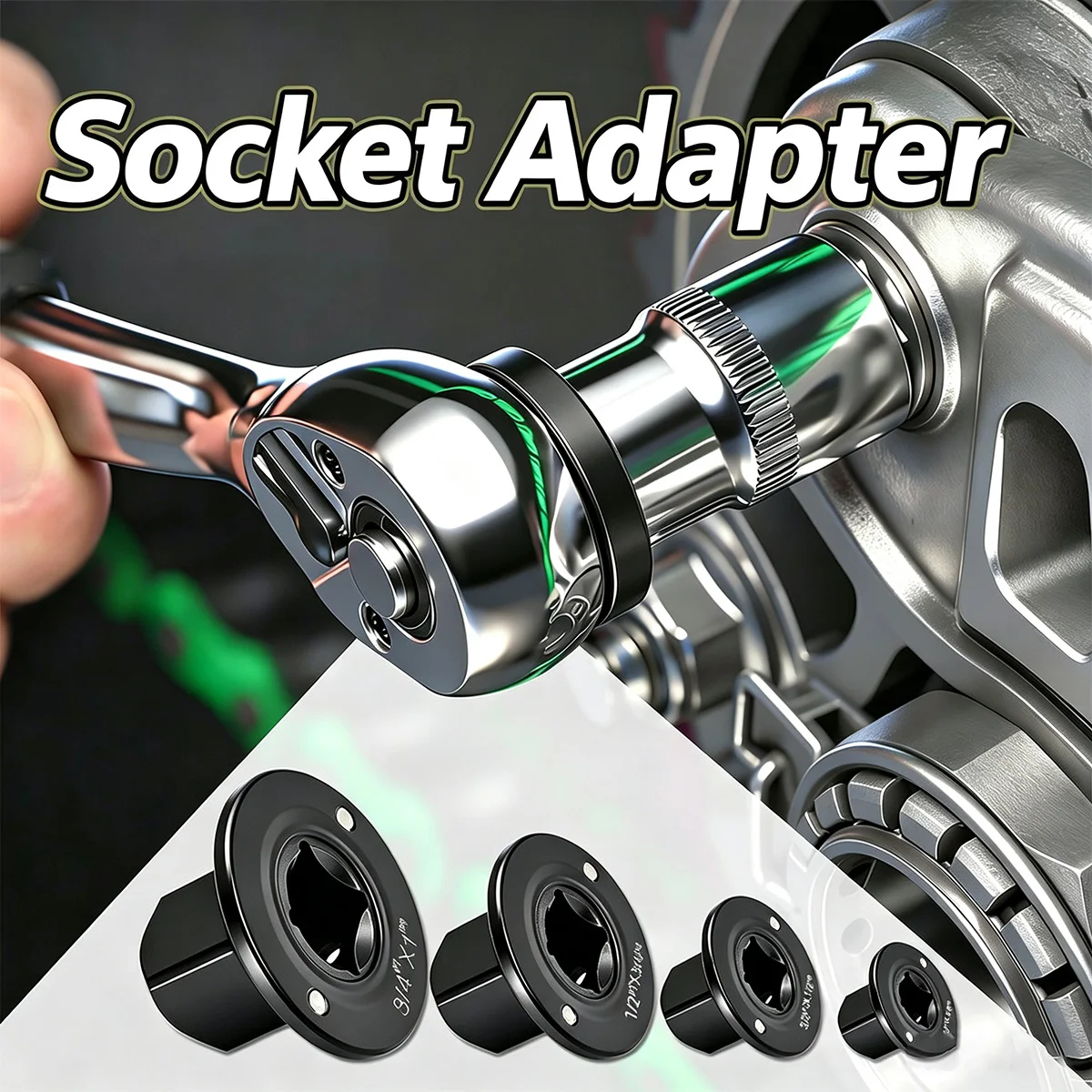 1/2 3/8 1/4 Inch Low Profile Socket Adapter Set Strong Magnetic Impact Wrench Ratchet Converter Drive Reducer Hand Tool
