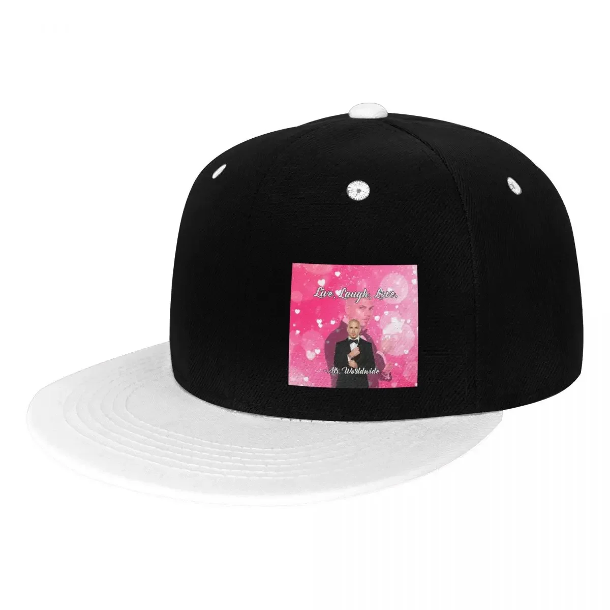 Mr. Worldwide Says To Live Laugh Love Pink Baseball Caps Snapback Men Women Hats Casual Cap Sports Baseball Hat Casquette