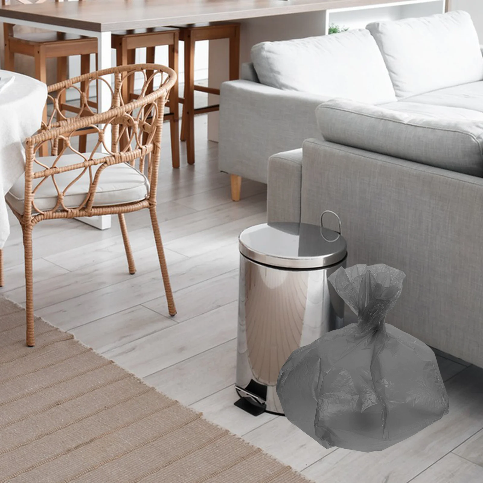 

5 Rolls Bin Bags Kitchen Garbage Small Office Trash Food Waste Dirty Rubbish Bathroom Can Bulk