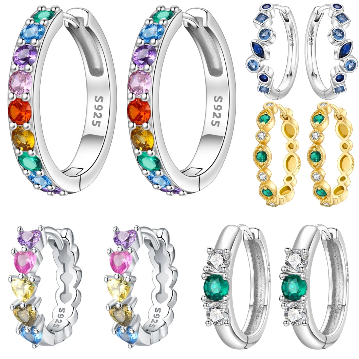 

Orstarry S925 Sterling Silver Color Zircon Minimalist Design Earrings Hoop Earrings For Women Jewelry Original Party Trendy Gift