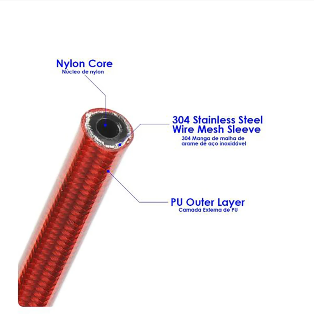 สายท่อน้ำมัน AN3ไนลอน /ptfe สายเบรคไฮดรอลิกสำหรับมอเตอร์ไซค์สายจักรยานสกปรกท่อดัดแปลง