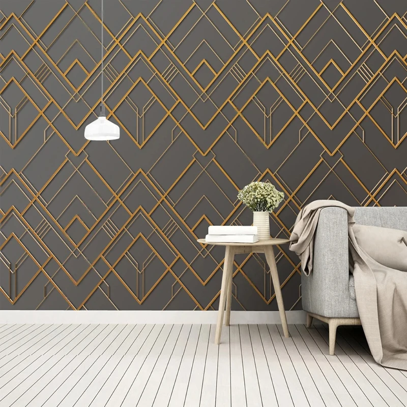 Custom Photo Wallpaper 3D Relief Abstract Geometric Line Mural Living Room Bedroom TV Background Wall Home Decor Papier Peint