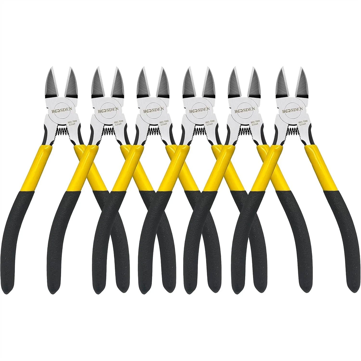 

Flush Cutters 6 Pack 6.5 Inch Spring Loaded Pliers for Jewelry Making Electrician Work
