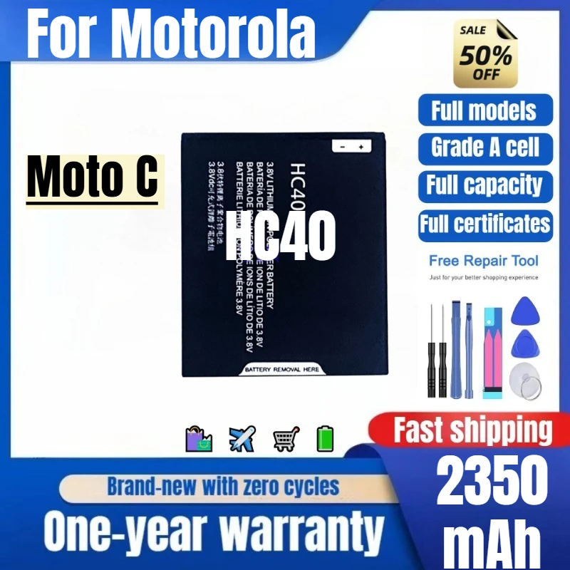 HC40 for Motorola Moto C Phone Battery 0 Cycle High Quality High Capacity Battery Replacement Bateria Grade A Cell with Tools