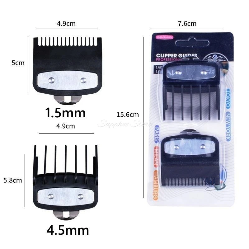 2/3/4 stücke Für Wahl Universal Haar Clipper Grenze Kamm Schwarz Transparent Rot Guide Trimmer Wachen Befestigung 1,5mm 3mm 4,5mm 6mm – Detail 2