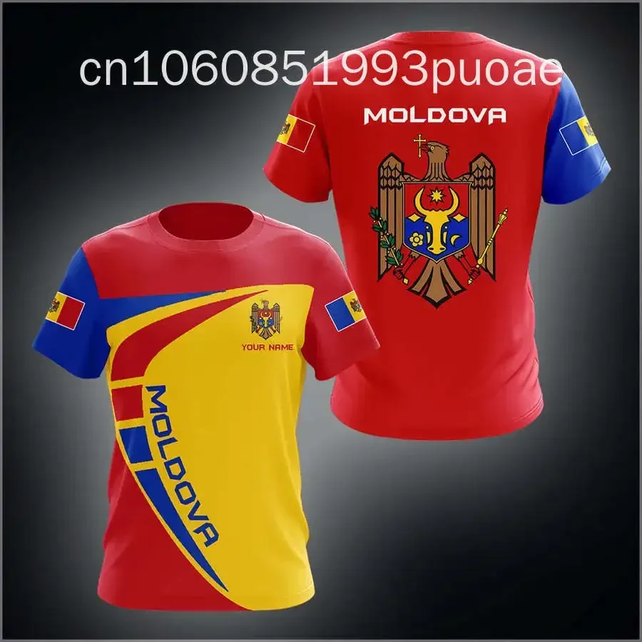 2024 New Moldova Emblem Graphic Tees Summer Casual Streetwear Men's Fashion Sportswear T-shirts Oversized Short Sleeve Tops