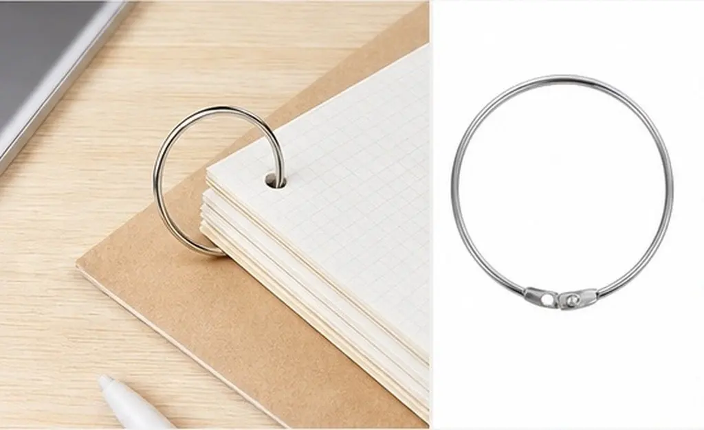 10Pcs Metal Loose Leaf Binder Rings Portable Keychain Clips for Index Cards Flashcards Notebooks Scrapbooks Recipe Books