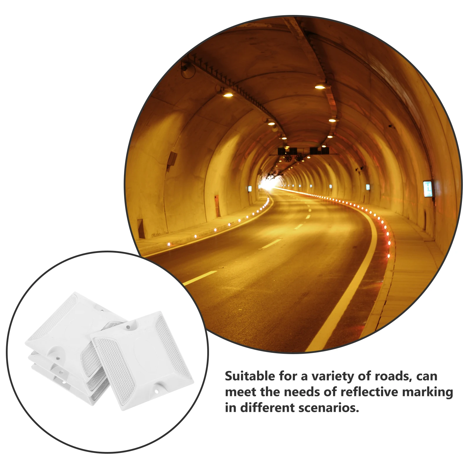 4 Pcs Delineator Reflective Road Markers Driveway Accessories Reflectors Pavement