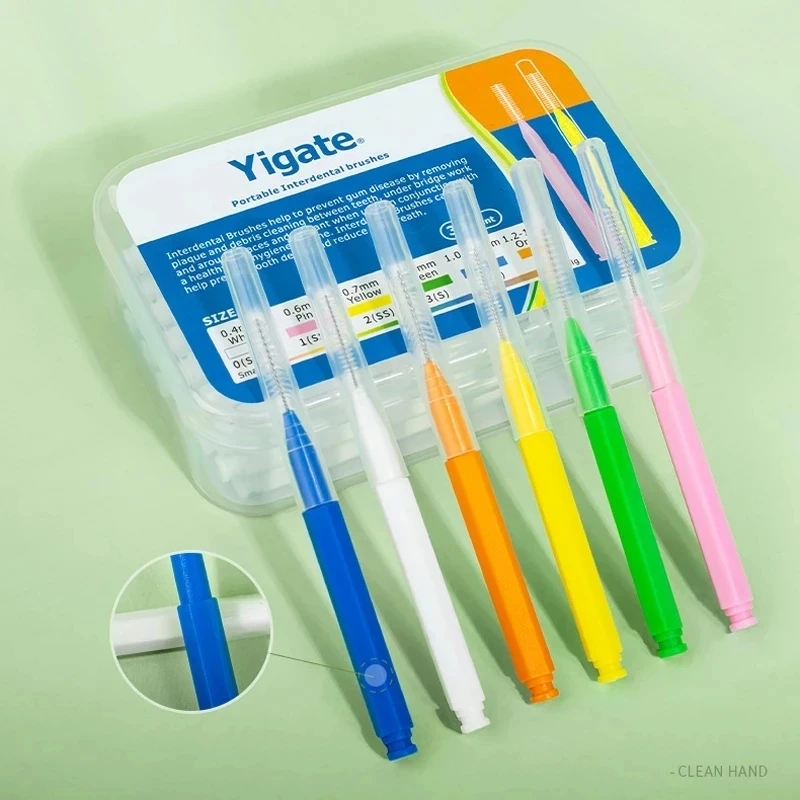 30pcs/box I Shaped Denta Floss Interdental Cleaning Brush Beginner Orthodontic Dental Teeth Brush Toothpick Oral Care Tool